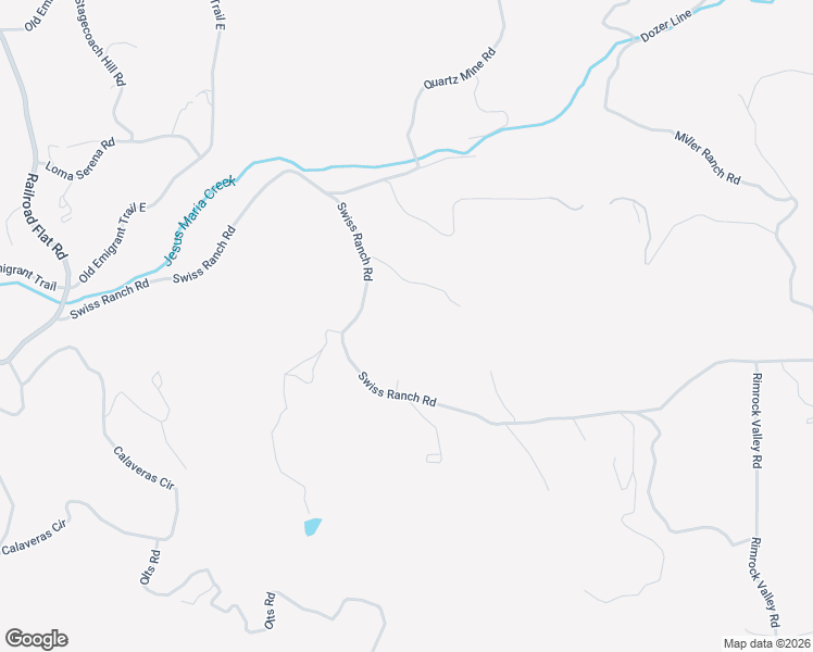 map of restaurants, bars, coffee shops, grocery stores, and more near 6145 Swiss Ranch Road in Mountain Ranch