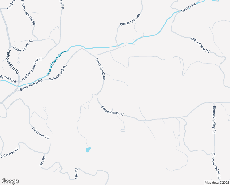 map of restaurants, bars, coffee shops, grocery stores, and more near 6145 Swiss Ranch Road in Mountain Ranch