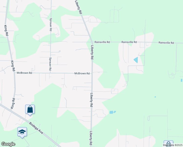 map of restaurants, bars, coffee shops, grocery stores, and more near 4 McBrown Road in Petaluma