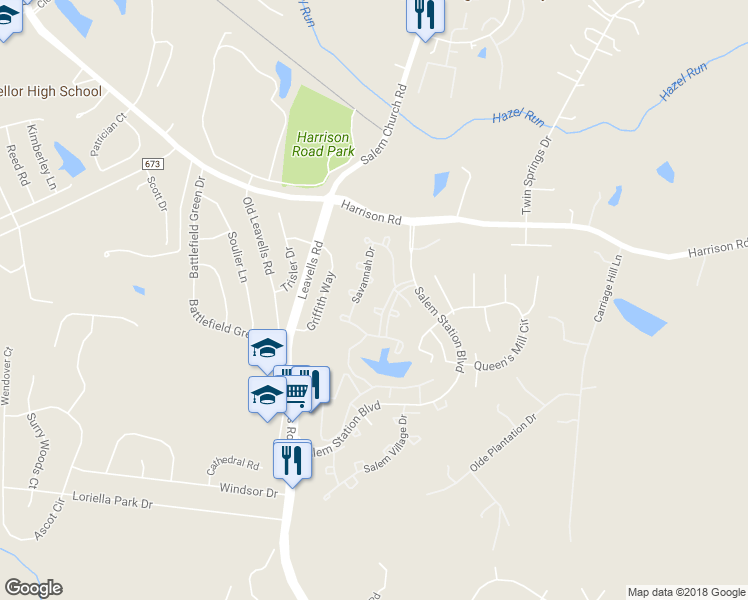 map of restaurants, bars, coffee shops, grocery stores, and more near 11234 Westhampton Court in Fredericksburg