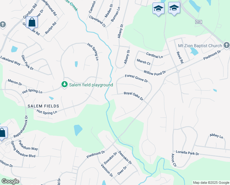 map of restaurants, bars, coffee shops, grocery stores, and more near 6501 Royal Oaks Drive in Fredericksburg