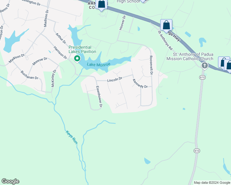 map of restaurants, bars, coffee shops, grocery stores, and more near 8260 Capitol Circle in King George