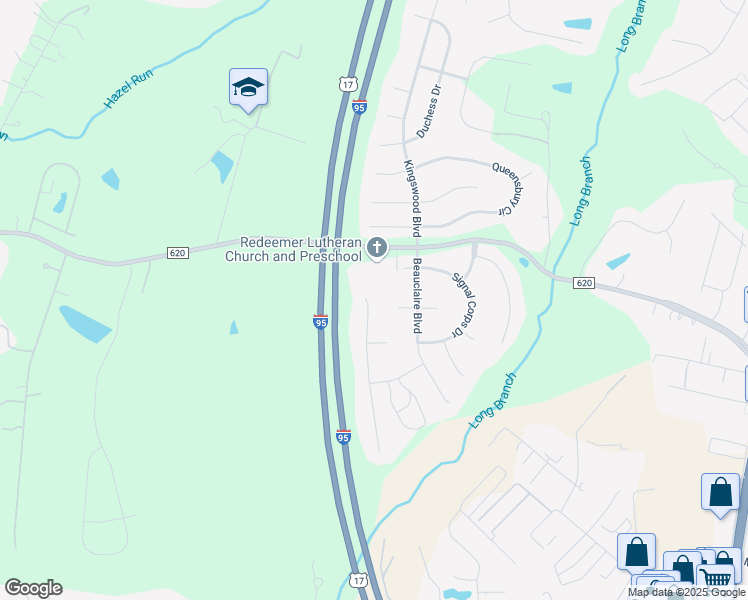 map of restaurants, bars, coffee shops, grocery stores, and more near 11313 Katerina Drive North in Fredericksburg