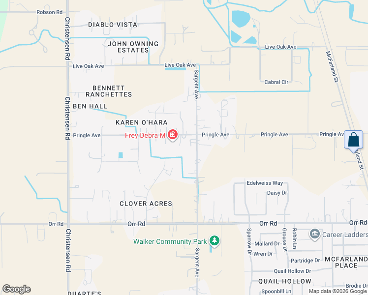 map of restaurants, bars, coffee shops, grocery stores, and more near 9910 Pringle Avenue in Galt