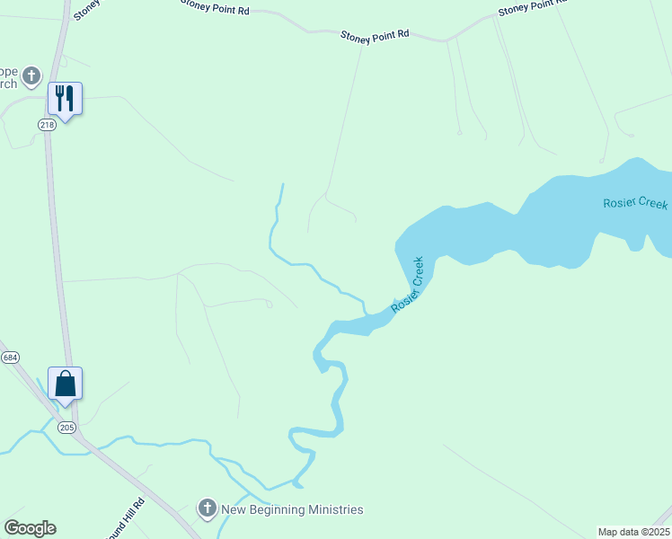 map of restaurants, bars, coffee shops, grocery stores, and more near Landfall Lane in King George County