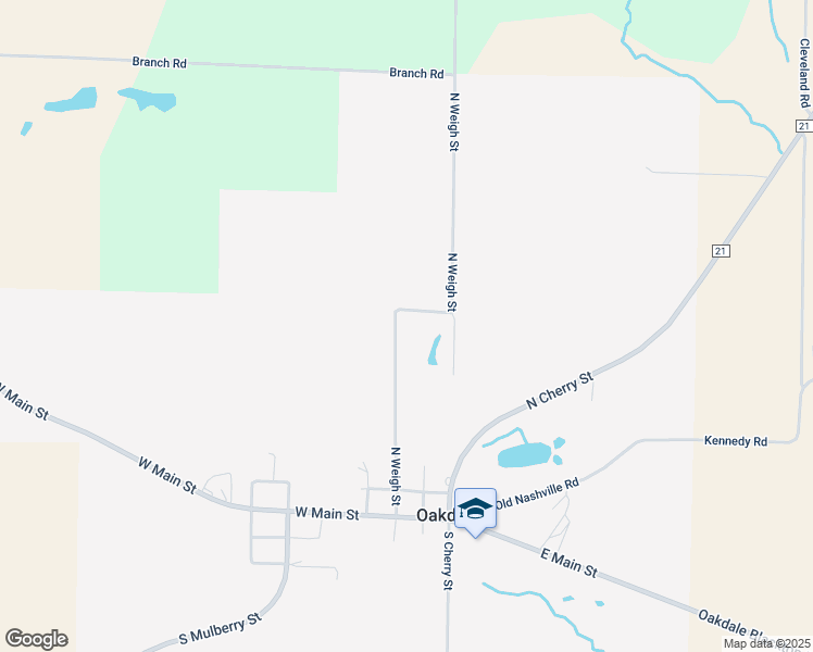 map of restaurants, bars, coffee shops, grocery stores, and more near 708 North Weigh Street in Oakdale