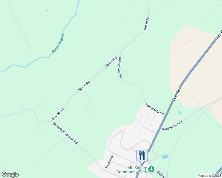 map of restaurants, bars, coffee shops, grocery stores, and more near in Mount Sidney