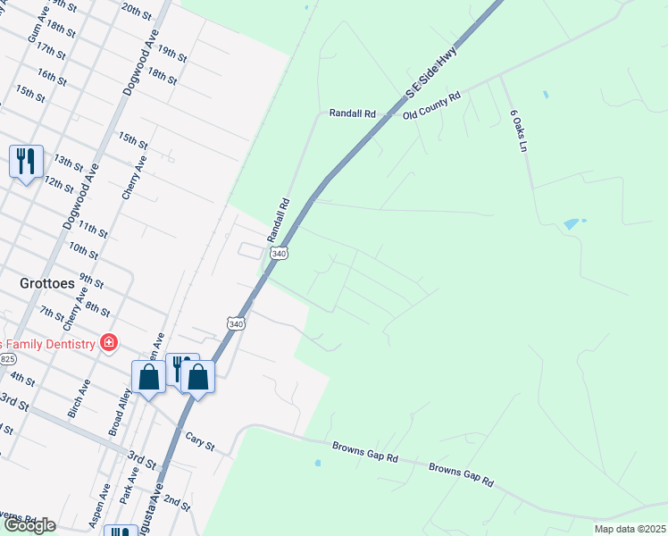 map of restaurants, bars, coffee shops, grocery stores, and more near 911 Macon Avenue in Grottoes