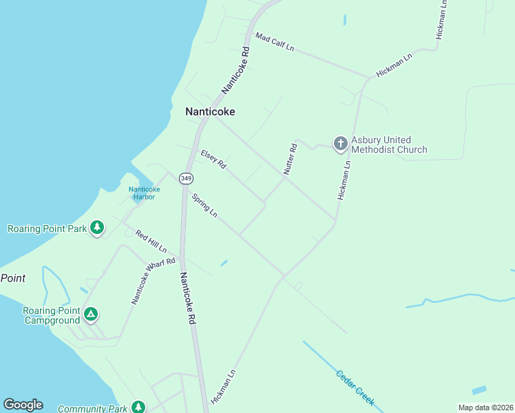 map of restaurants, bars, coffee shops, grocery stores, and more near 2602 Elsey Road in Nanticoke