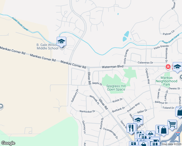 map of restaurants, bars, coffee shops, grocery stores, and more near 1927 Orchard View Drive in Fairfield