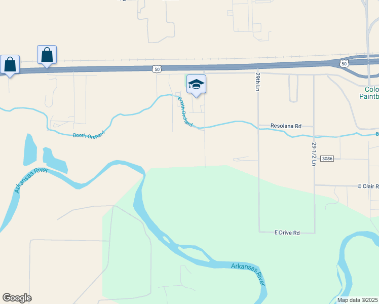 map of restaurants, bars, coffee shops, grocery stores, and more near 301 28th Lane in Pueblo