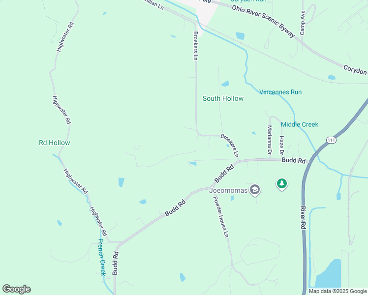 map of restaurants, bars, coffee shops, grocery stores, and more near 350 Chanda Lane in New Albany