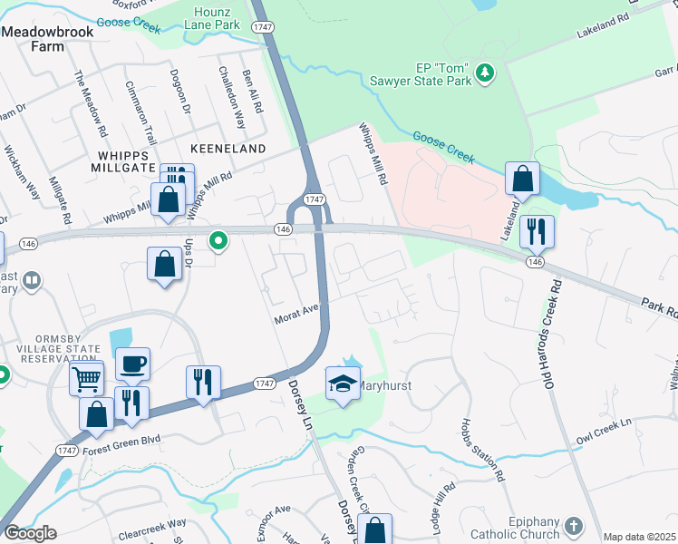 map of restaurants, bars, coffee shops, grocery stores, and more near 1607 Alpha Avenue in Louisville