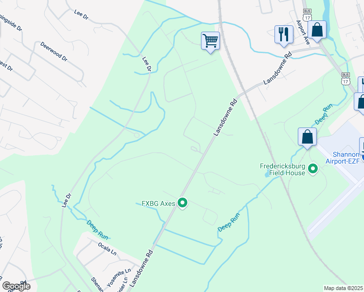map of restaurants, bars, coffee shops, grocery stores, and more near 511 Sigma Drive in Fredericksburg