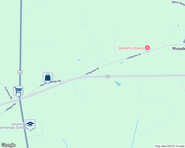 map of restaurants, bars, coffee shops, grocery stores, and more near 24476 Lafayette Drive in Unionville
