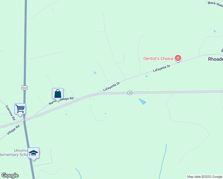 map of restaurants, bars, coffee shops, grocery stores, and more near 24476 Lafayette Drive in Unionville