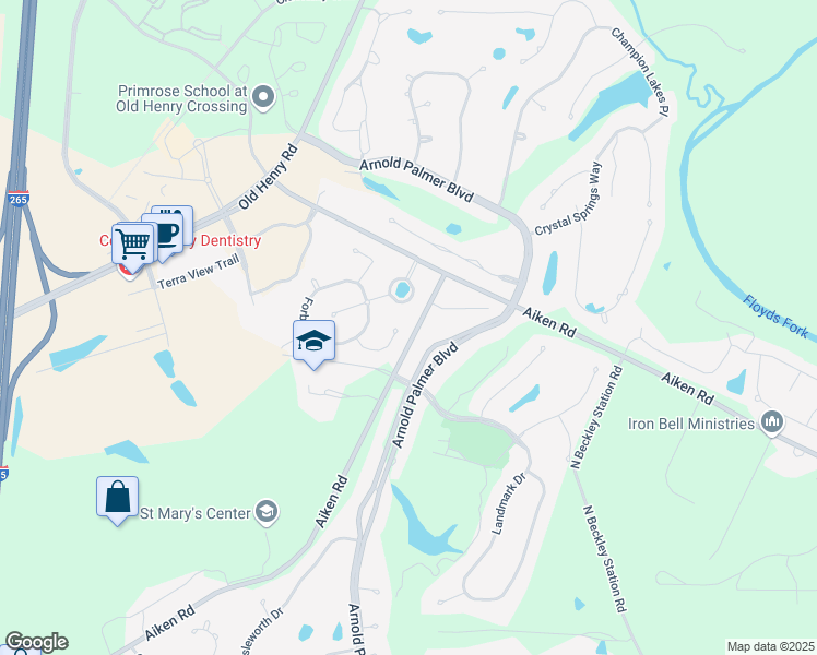 map of restaurants, bars, coffee shops, grocery stores, and more near 2319 Cleary Court in Louisville