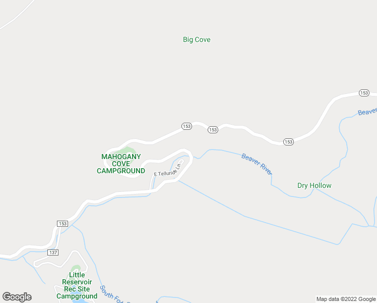 map of restaurants, bars, coffee shops, grocery stores, and more near Highway 153 in Beaver