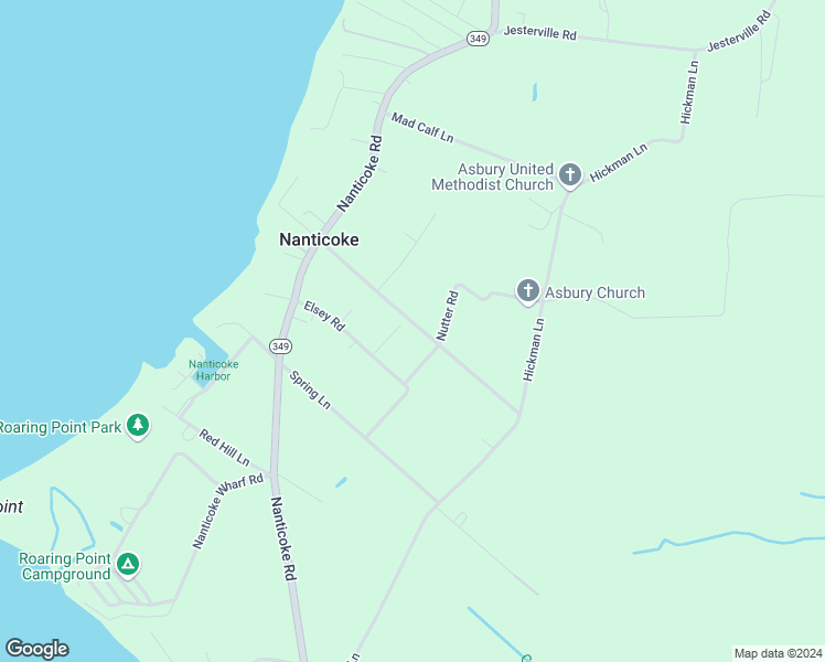 map of restaurants, bars, coffee shops, grocery stores, and more near 2686 Bank Road in Nanticoke