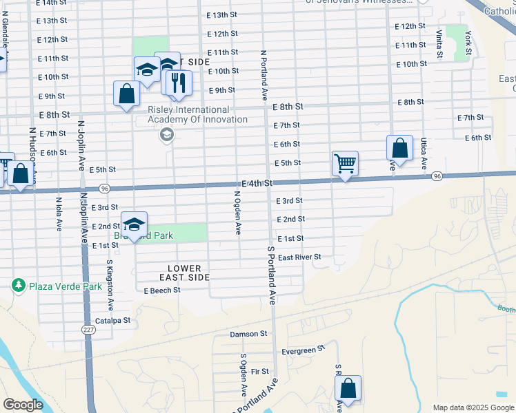 map of restaurants, bars, coffee shops, grocery stores, and more near 1626 East 3rd Street in Pueblo