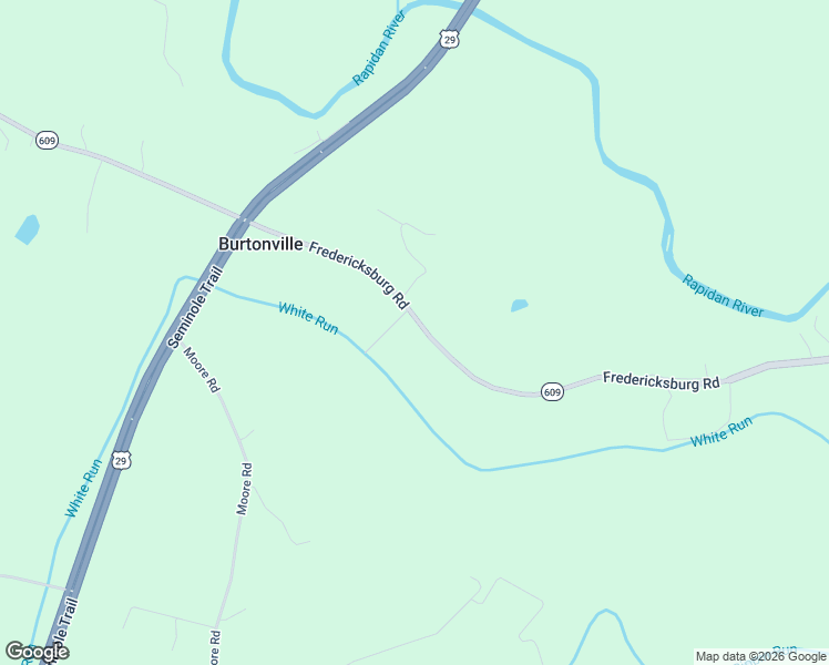 map of restaurants, bars, coffee shops, grocery stores, and more near 4325 Fredericksburg Road in Ruckersville