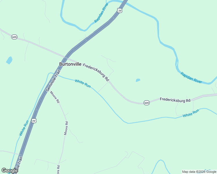 map of restaurants, bars, coffee shops, grocery stores, and more near 4325 Fredericksburg Road in Ruckersville