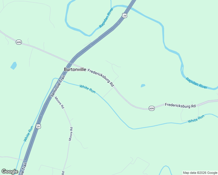 map of restaurants, bars, coffee shops, grocery stores, and more near 4325 Fredericksburg Road in Ruckersville