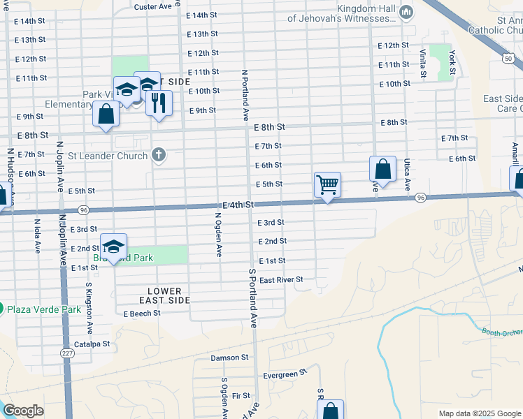 map of restaurants, bars, coffee shops, grocery stores, and more near 1714 East 4th Street in Pueblo