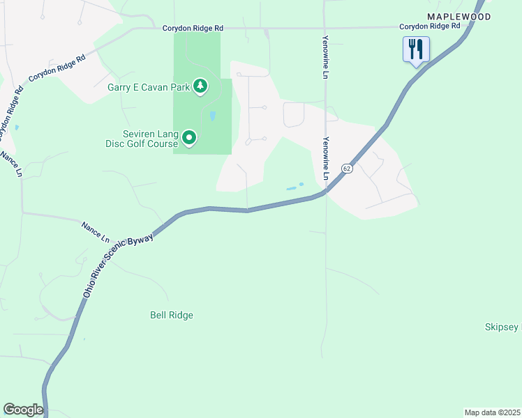 map of restaurants, bars, coffee shops, grocery stores, and more near 6111 Indiana 62 in Georgetown