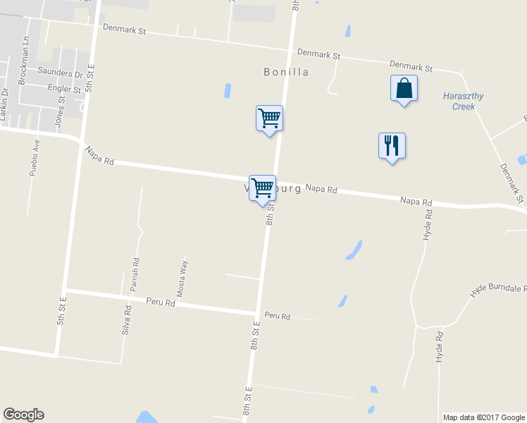 map of restaurants, bars, coffee shops, grocery stores, and more near in Vineburg