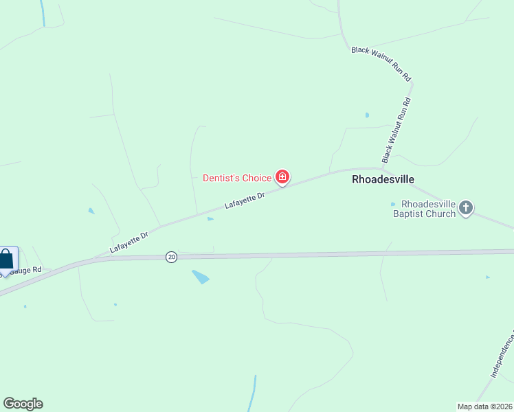 map of restaurants, bars, coffee shops, grocery stores, and more near 25200 Lafayette Drive in Rhoadesville