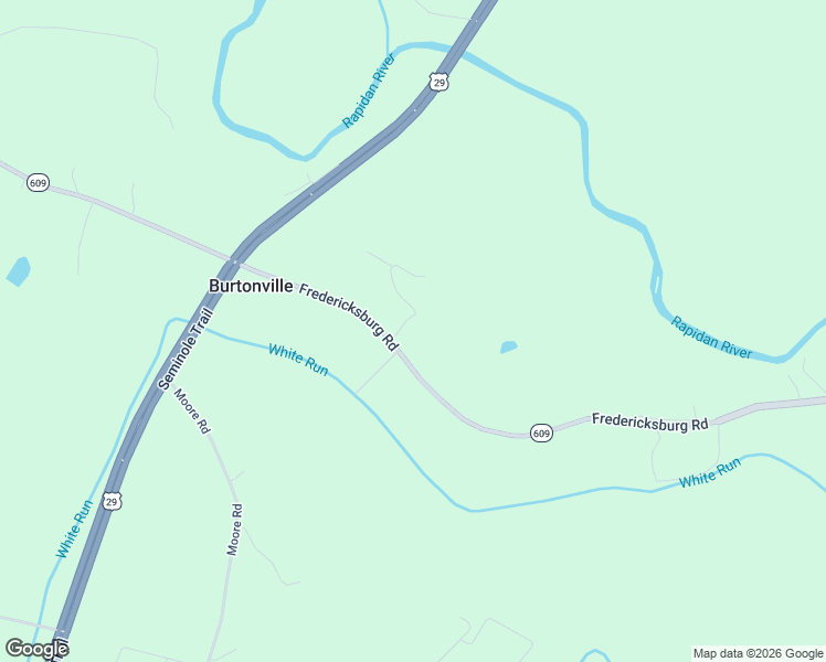 map of restaurants, bars, coffee shops, grocery stores, and more near 4325 Fredericksburg Road in Ruckersville