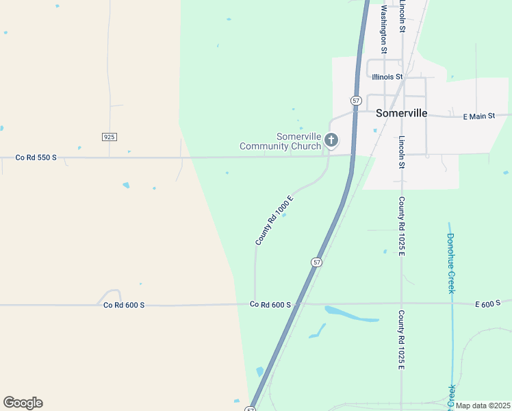 map of restaurants, bars, coffee shops, grocery stores, and more near 5646 County Road 1000 East in Oakland City