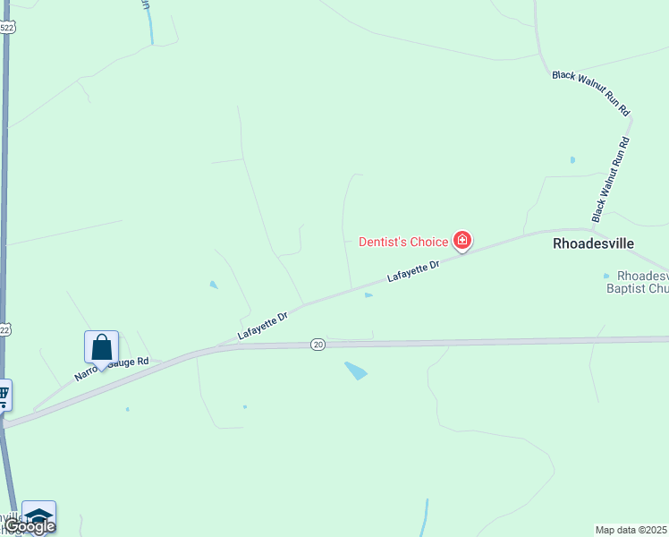 map of restaurants, bars, coffee shops, grocery stores, and more near 9390 Stonegate Lane in Rhoadesville
