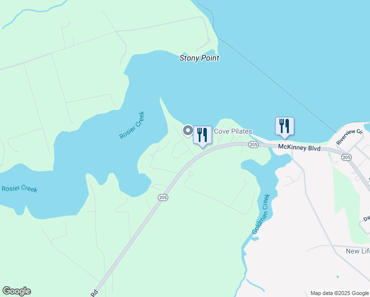 map of restaurants, bars, coffee shops, grocery stores, and more near 16 Creek Curve Drive in Colonial Beach