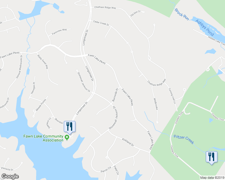 map of restaurants, bars, coffee shops, grocery stores, and more near 11506 Burnside Place in Spotsylvania