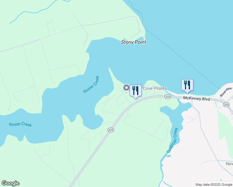 map of restaurants, bars, coffee shops, grocery stores, and more near 169 Creek Curve Drive in Colonial Beach