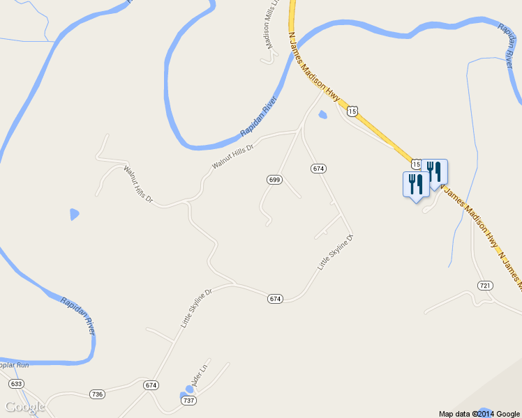 map of restaurants, bars, coffee shops, grocery stores, and more near 9430 Governor Kemper Road in Orange