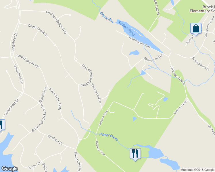 map of restaurants, bars, coffee shops, grocery stores, and more near 11512 Turning Leaf Court in Spotsylvania