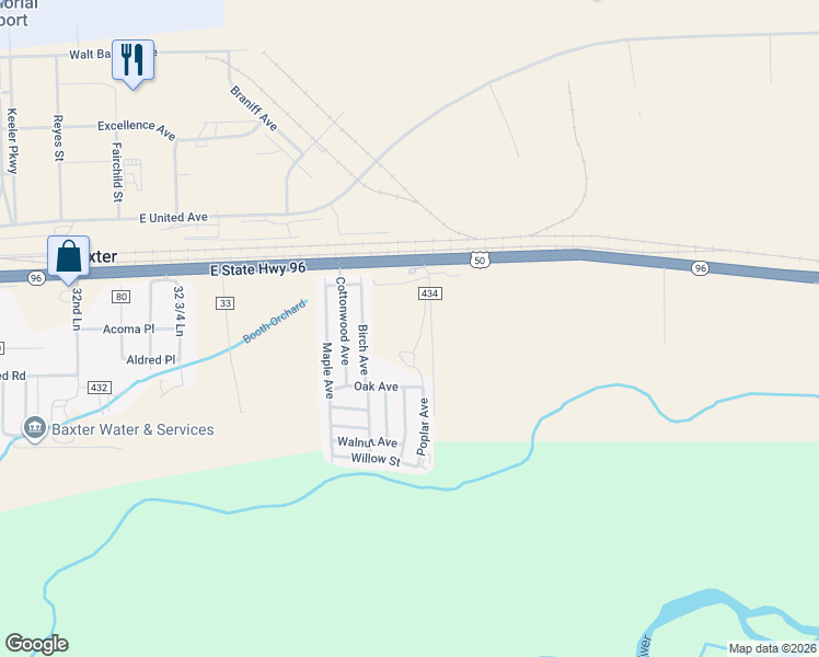 map of restaurants, bars, coffee shops, grocery stores, and more near 33550 Colorado 96 in Pueblo