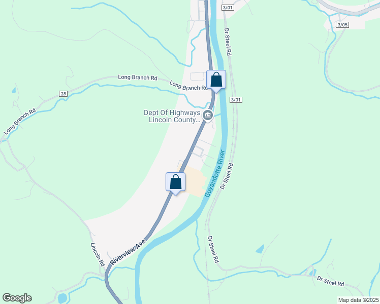 map of restaurants, bars, coffee shops, grocery stores, and more near 5790 McClellan Highway in Branchland