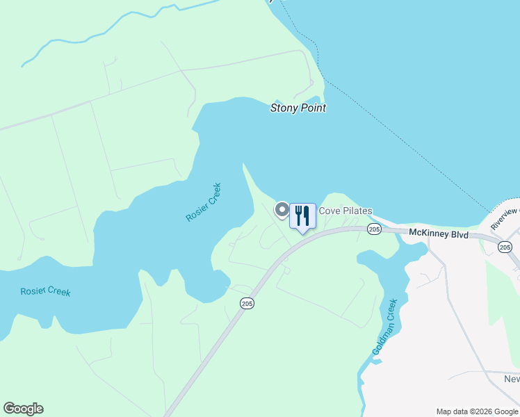 map of restaurants, bars, coffee shops, grocery stores, and more near 175 Shellfield Lane in Colonial Beach