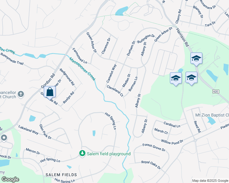 map of restaurants, bars, coffee shops, grocery stores, and more near 400 Cleveland Court in Fredericksburg