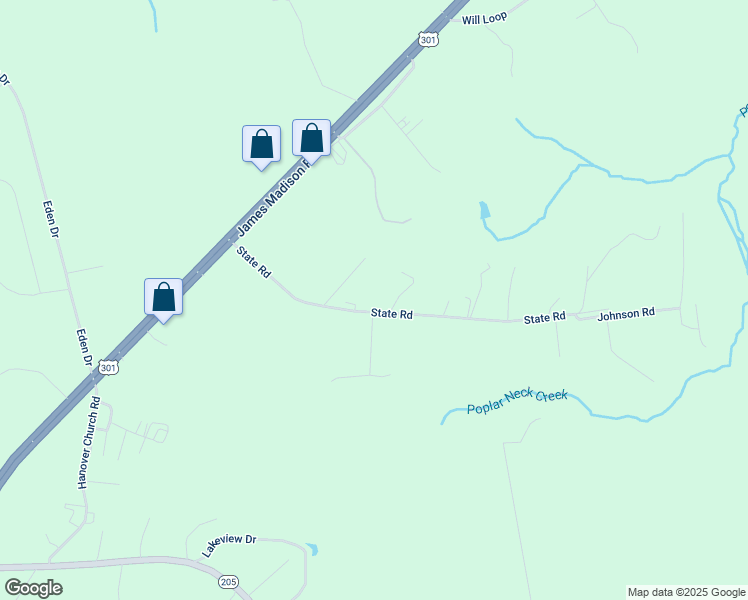 map of restaurants, bars, coffee shops, grocery stores, and more near 12447 State Road in King George