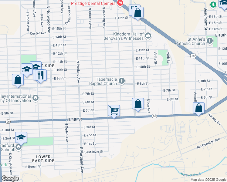 map of restaurants, bars, coffee shops, grocery stores, and more near 1915 East 7th Street in Pueblo