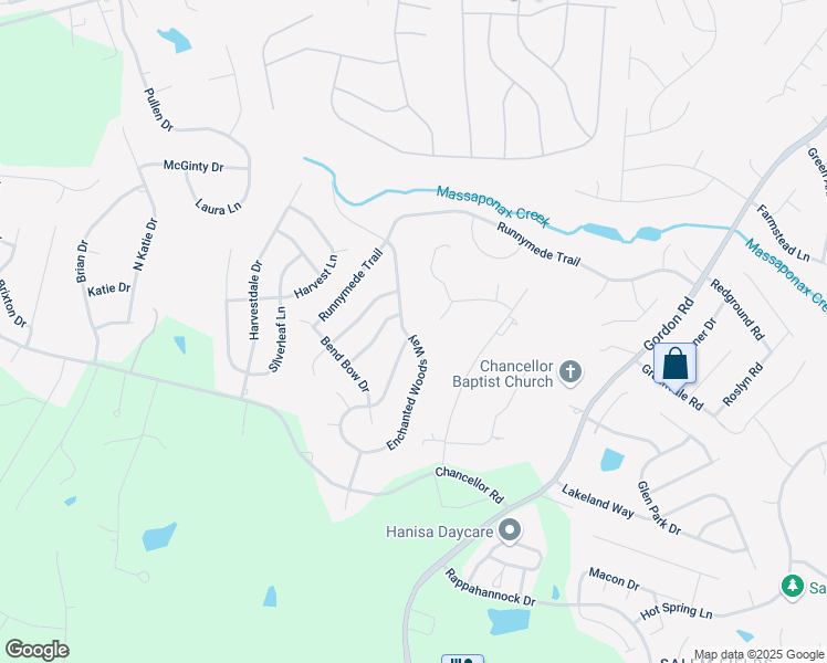map of restaurants, bars, coffee shops, grocery stores, and more near 11603 Enchanted Woods Way in Fredericksburg
