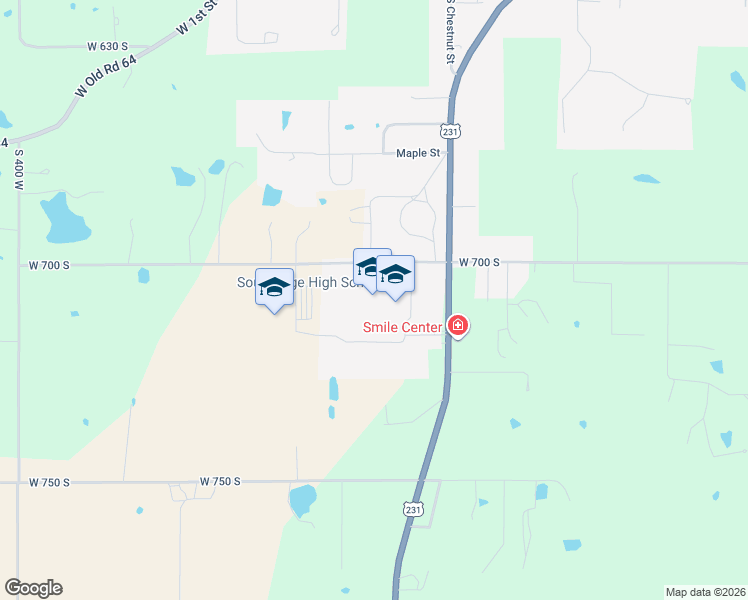 map of restaurants, bars, coffee shops, grocery stores, and more near 1110 South Main Street in Huntingburg