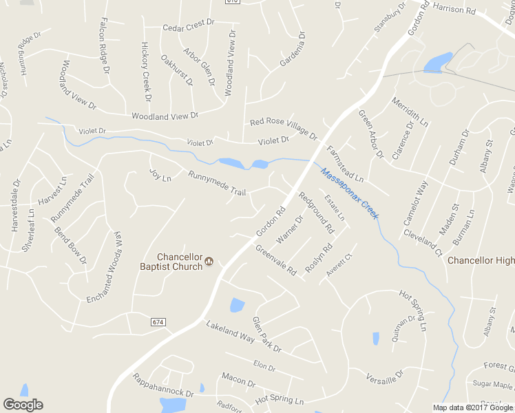 map of restaurants, bars, coffee shops, grocery stores, and more near 11601 Creeks View Drive in Fredericksburg
