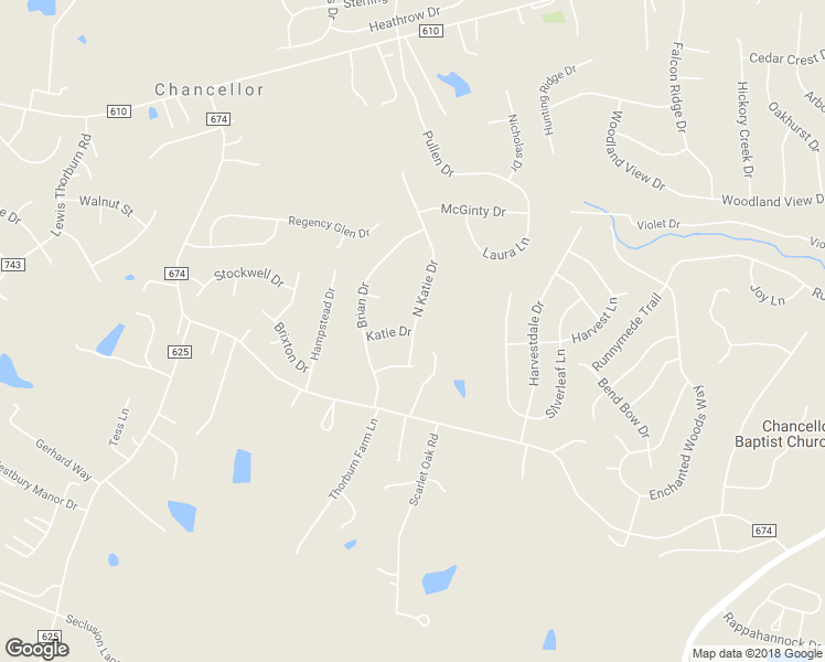 map of restaurants, bars, coffee shops, grocery stores, and more near 7407 Katie Drive in Fredericksburg