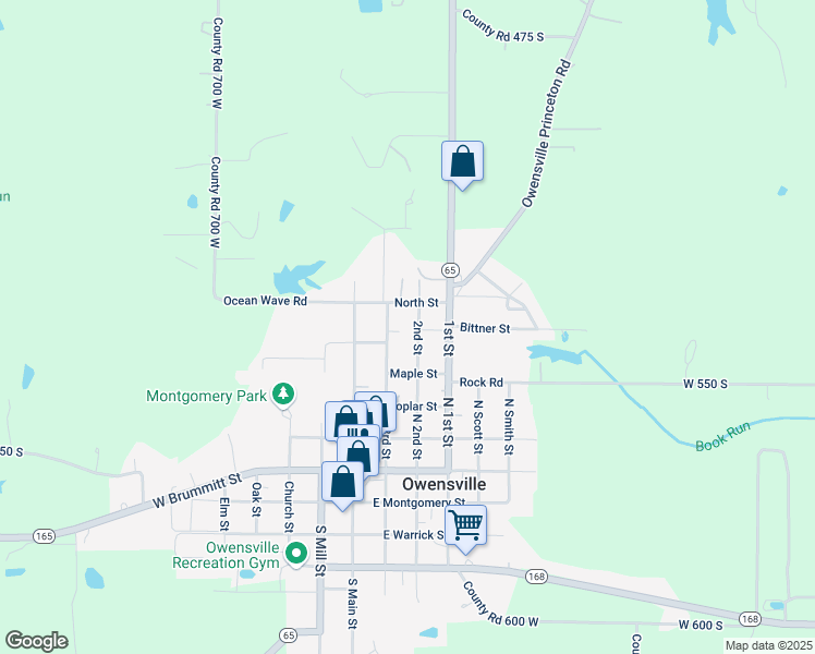 map of restaurants, bars, coffee shops, grocery stores, and more near 507 North 3rd Street in Owensville